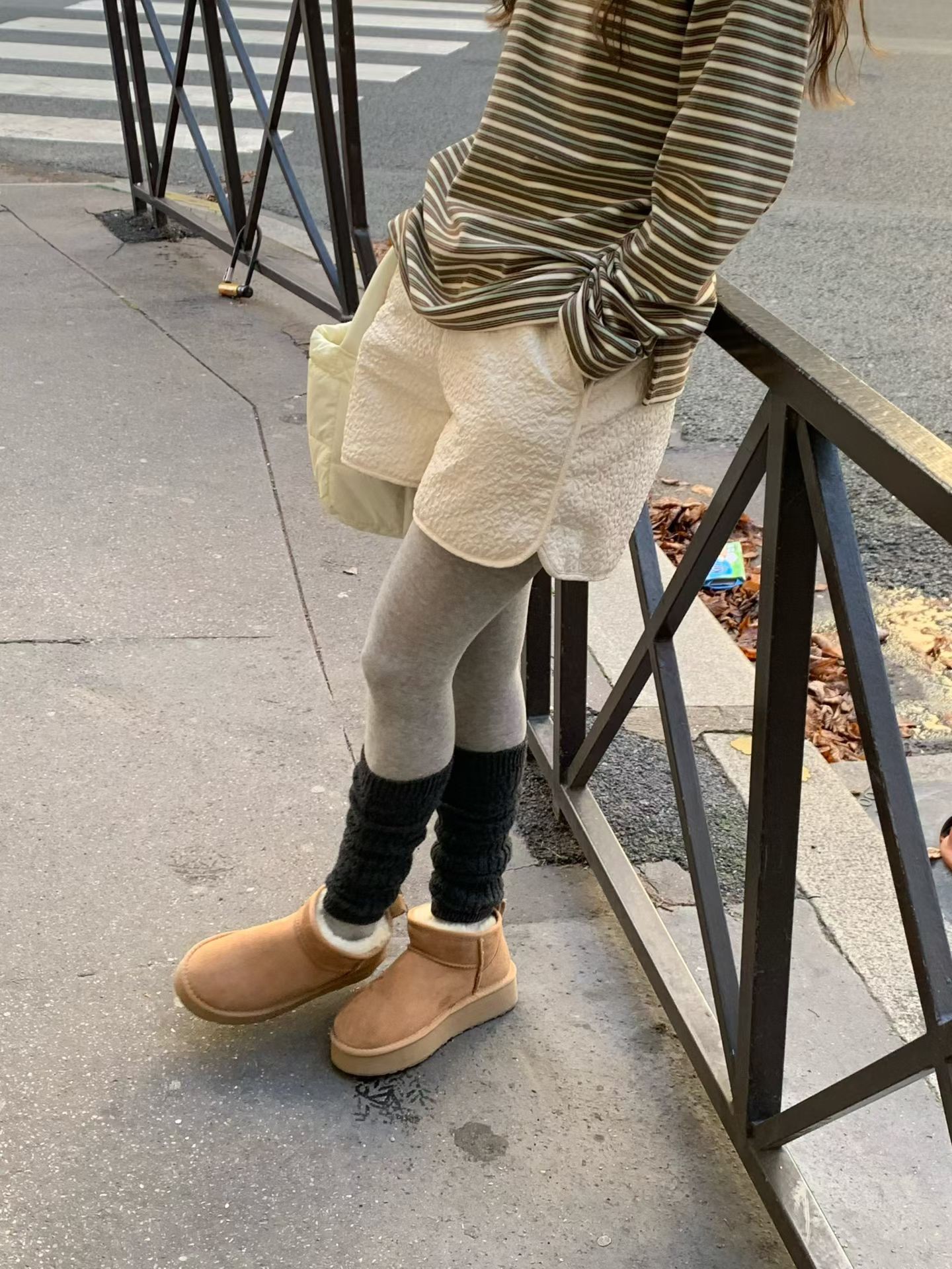 A73.復古彩色條紋高領磨毛上衣