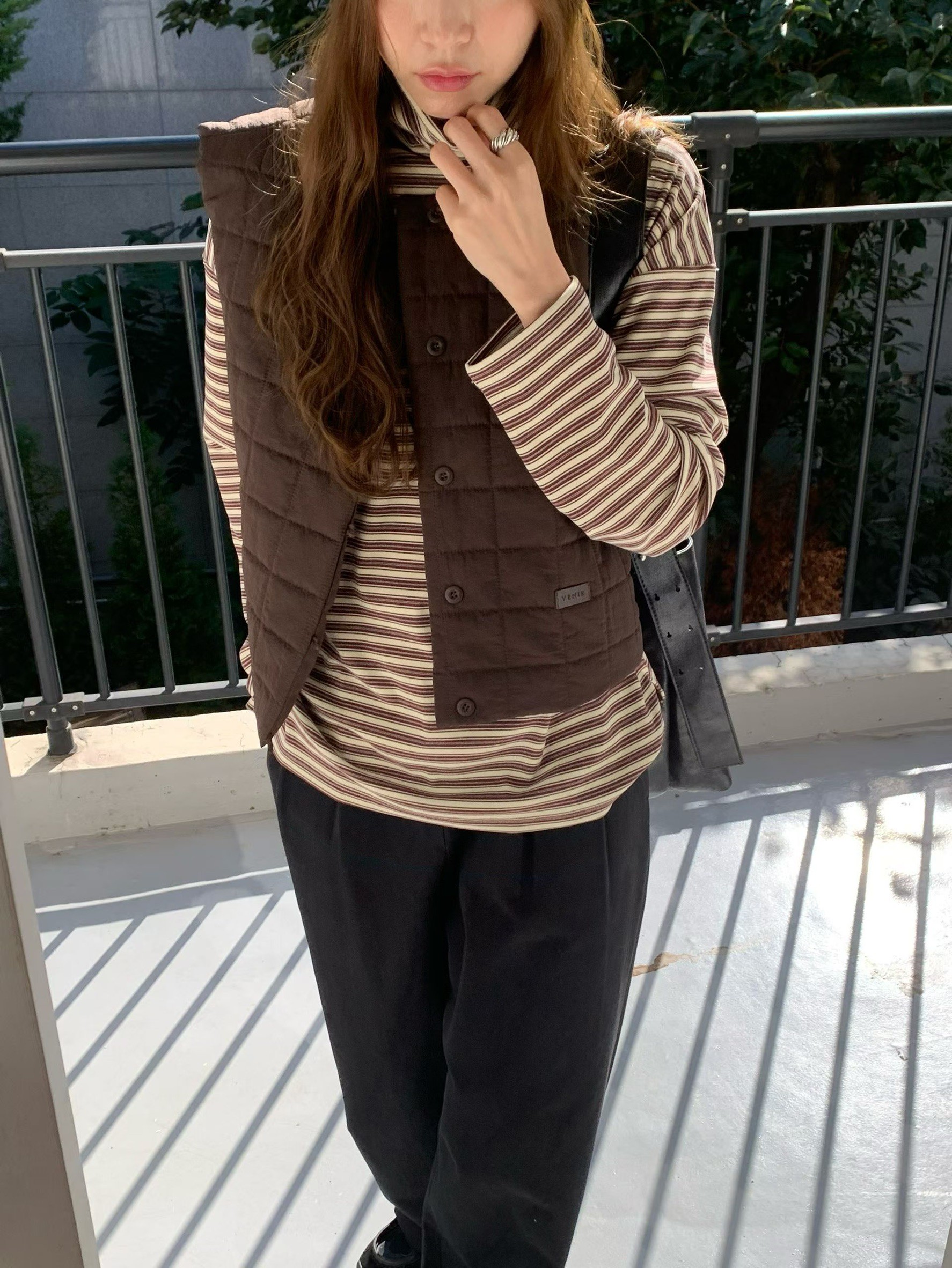 A73.復古彩色條紋高領磨毛上衣