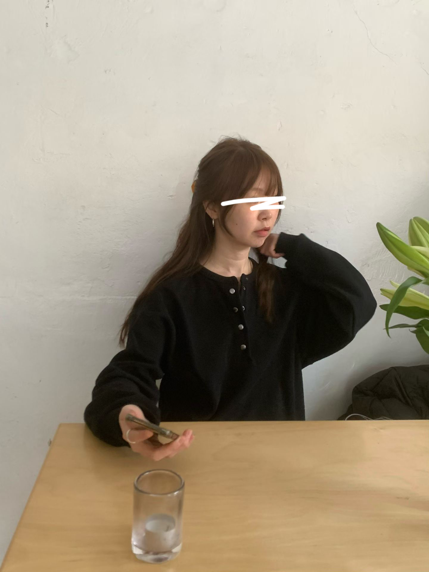 B17.特色半門襟壓釦羅紋上衣