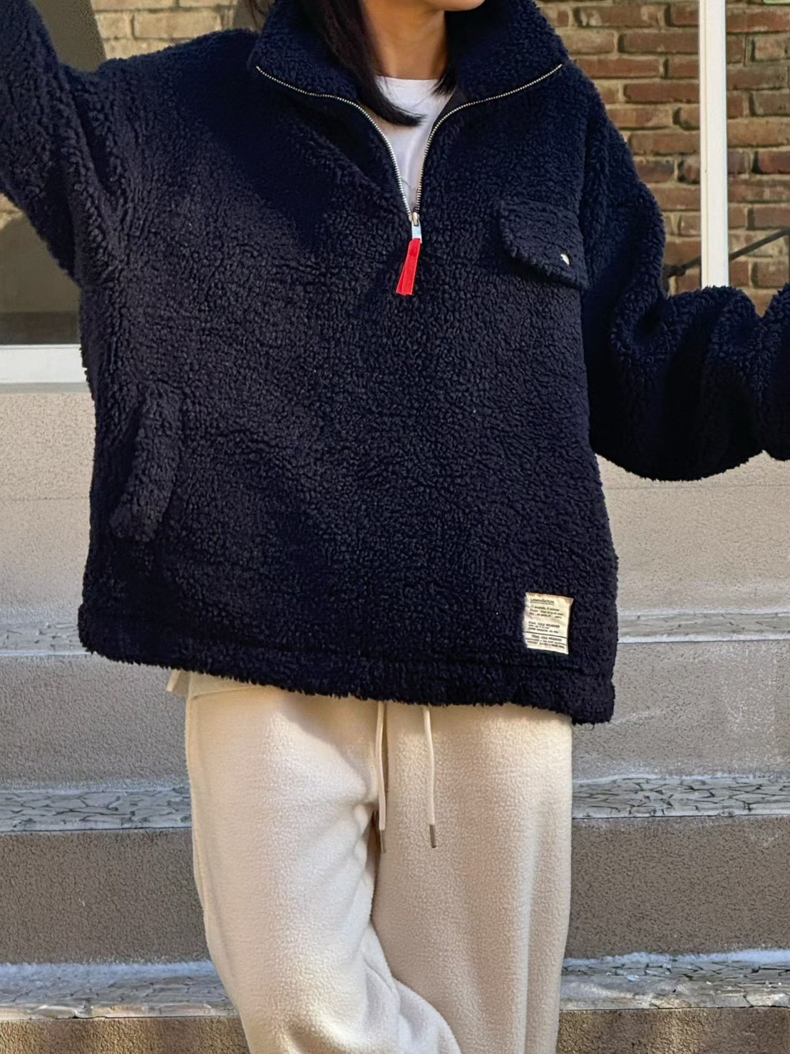 B14.暖暖玩偶毛茸茸立領上衣