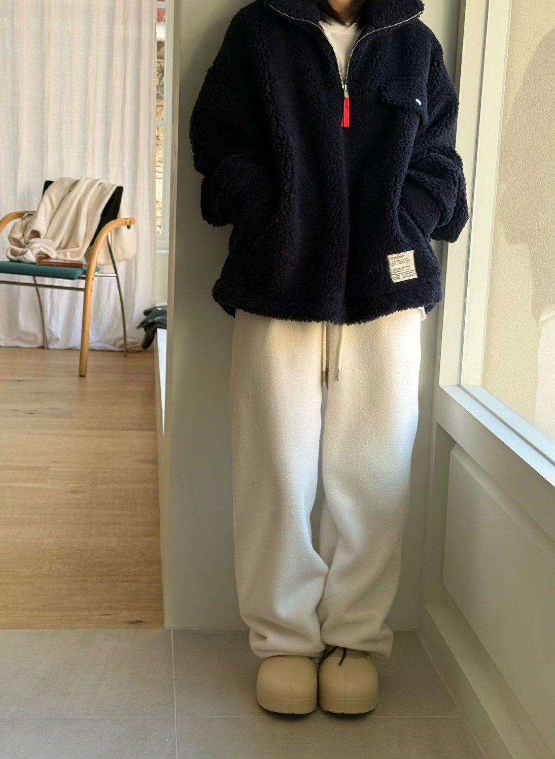 B14.暖暖玩偶毛茸茸立領上衣