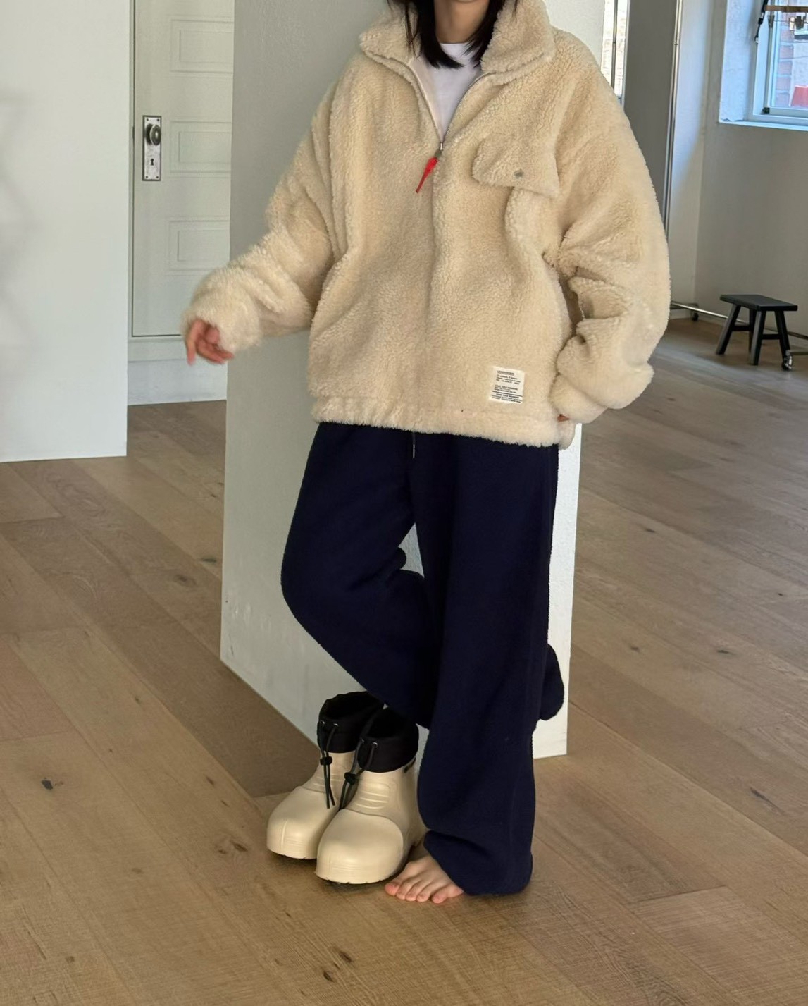 B14.暖暖玩偶毛茸茸立領上衣