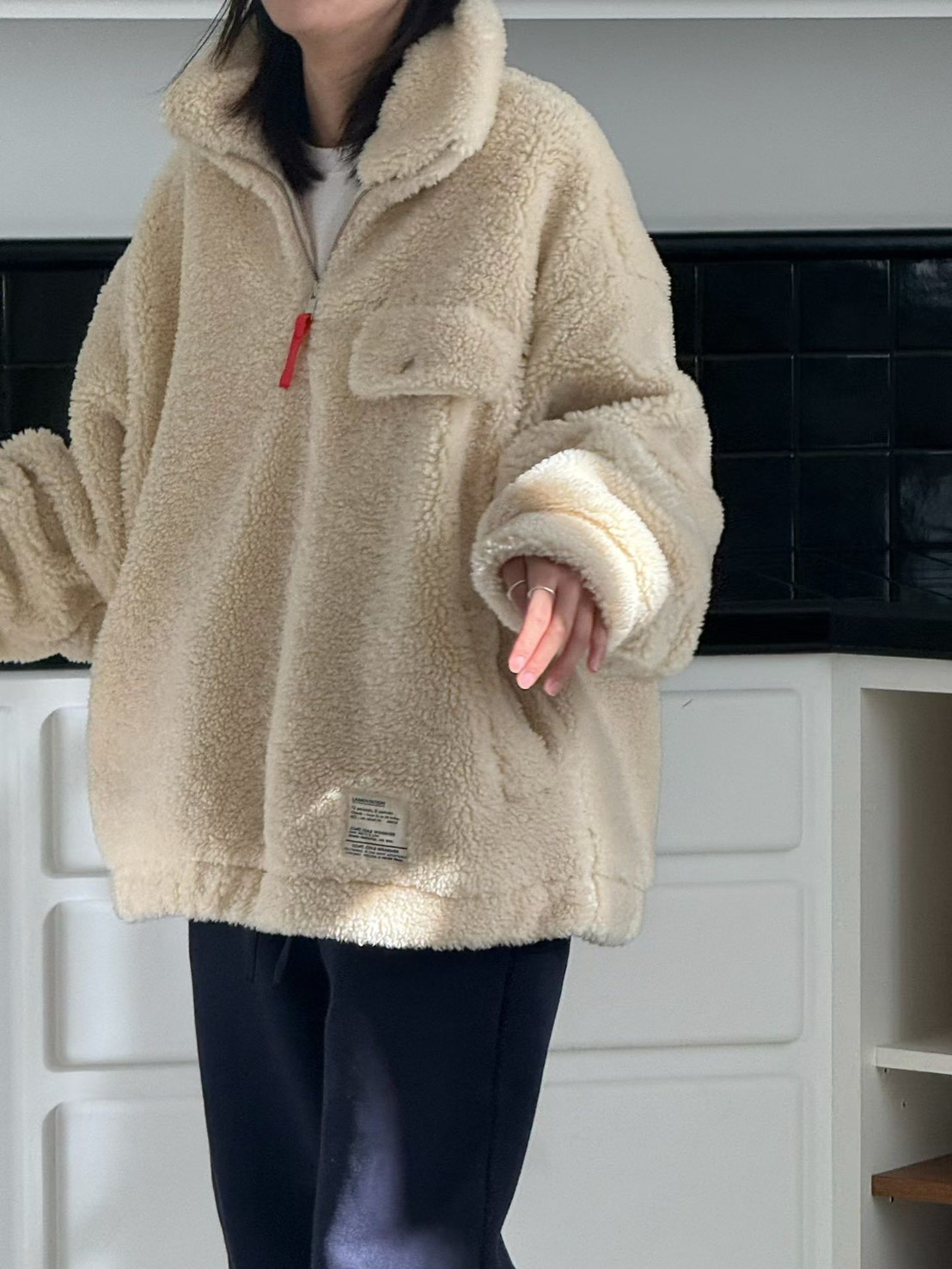 B14.暖暖玩偶毛茸茸立領上衣