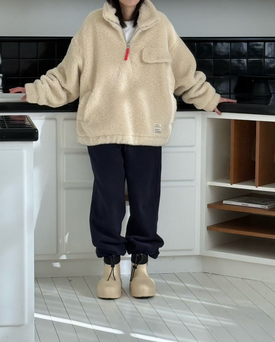 B14.暖暖玩偶毛茸茸立領上衣