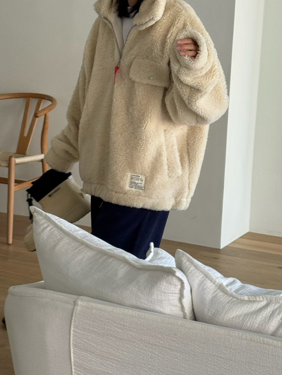 B14.暖暖玩偶毛茸茸立領上衣