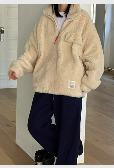 B14.暖暖玩偶毛茸茸立領上衣