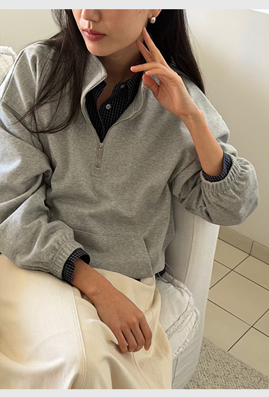 B27.瘦瘦歐膩可立領拉鍊大口袋上衣