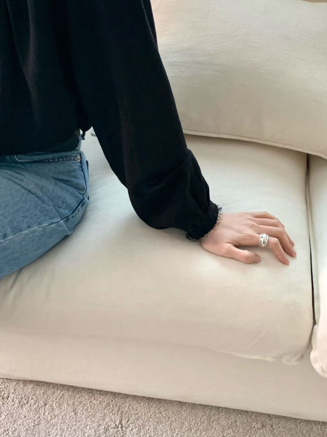 B60.抓皺領氣質女孩罩衫上衣