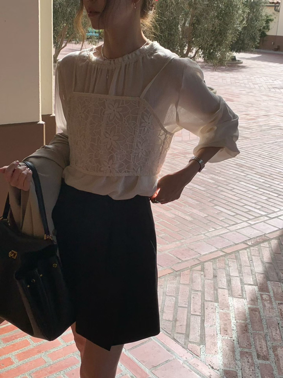 B60.抓皺領氣質女孩罩衫上衣