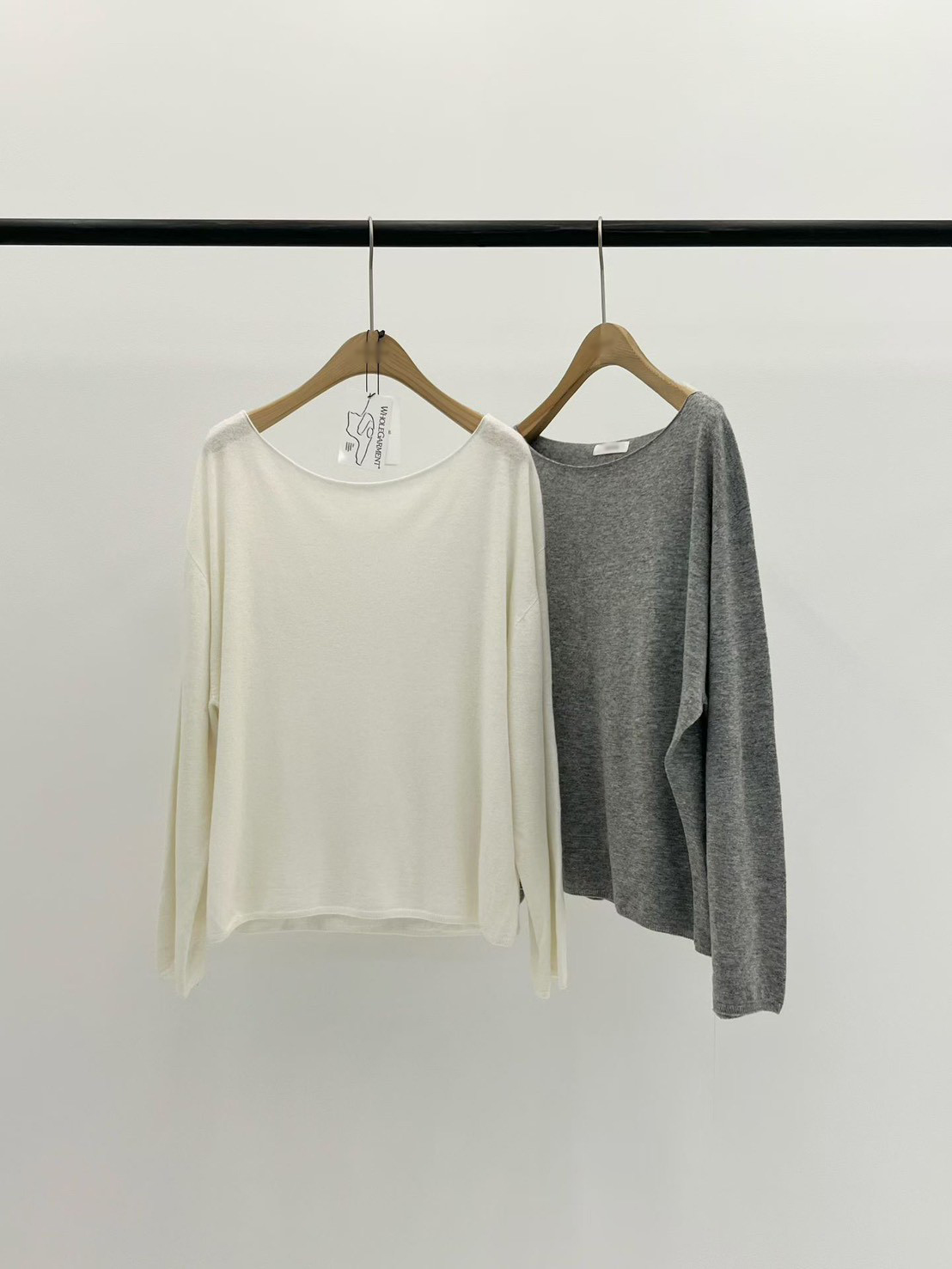 B06.大V家優雅女孩扁領針織上衣