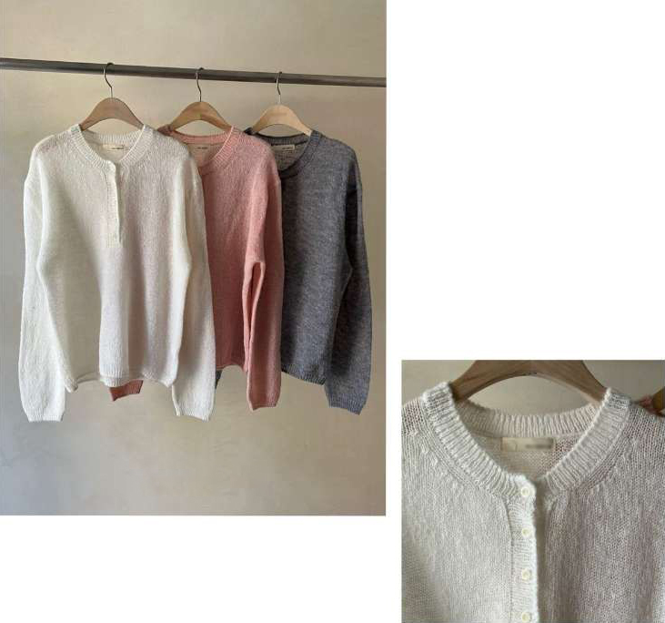 A43.JP家溫柔小排扣針織衫