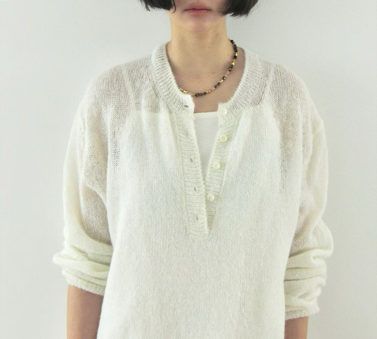 A43.JP家溫柔小排扣針織衫