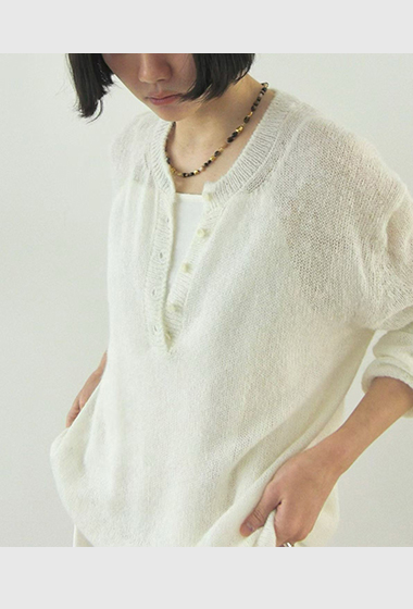 A43.JP家溫柔小排扣針織衫