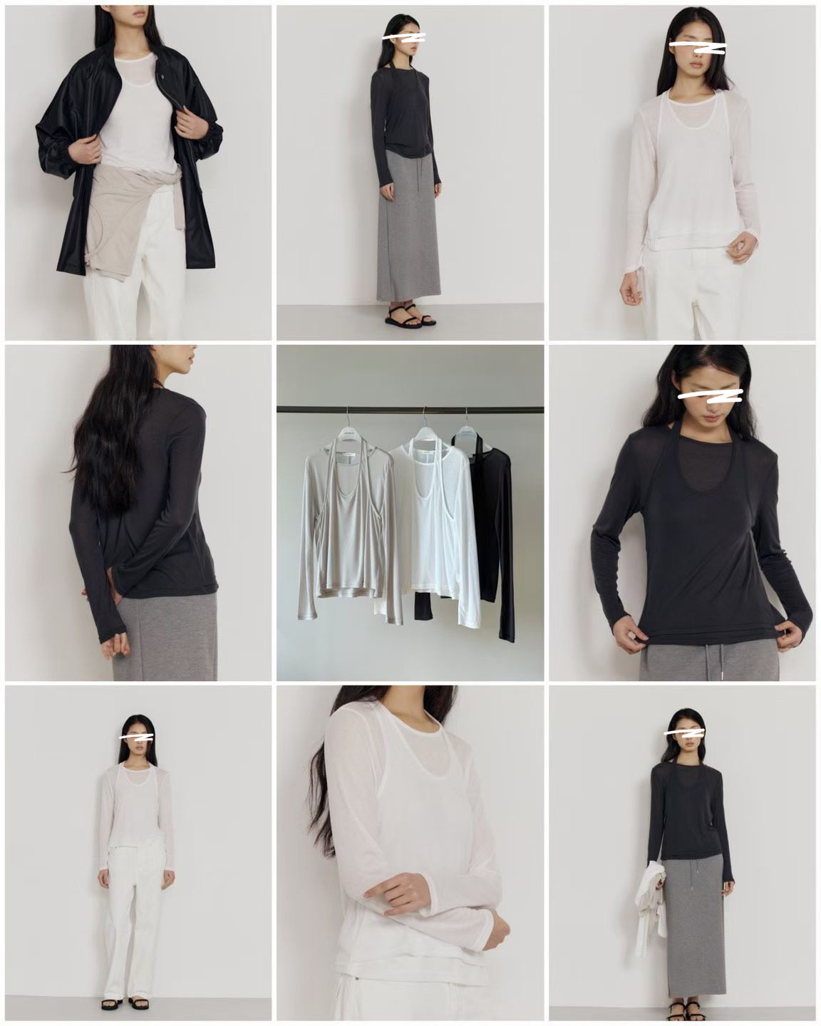 A67.瘦瘦歐膩假兩件繞脖上衣