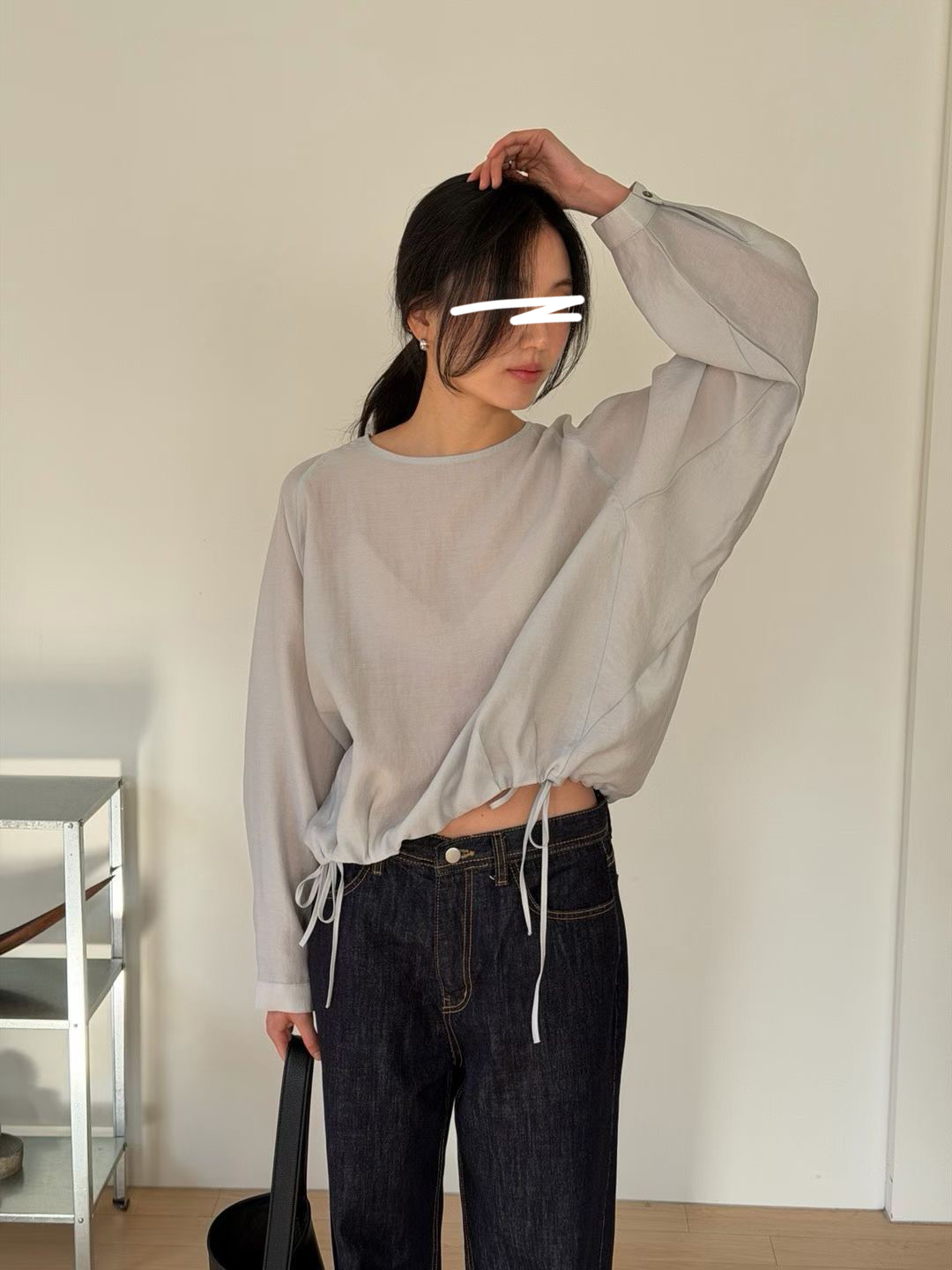 A70.瘦瘦歐膩可愛下抽繩上衣