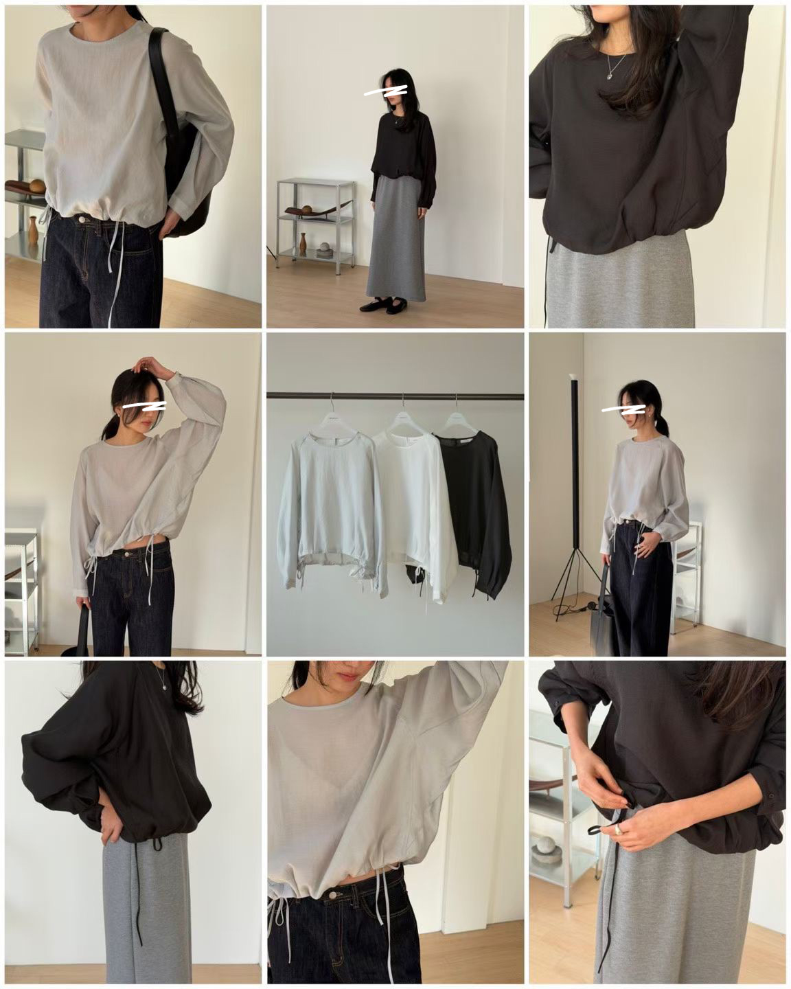 A70.瘦瘦歐膩可愛下抽繩上衣