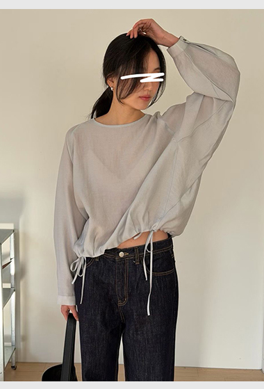 A70.瘦瘦歐膩可愛下抽繩上衣