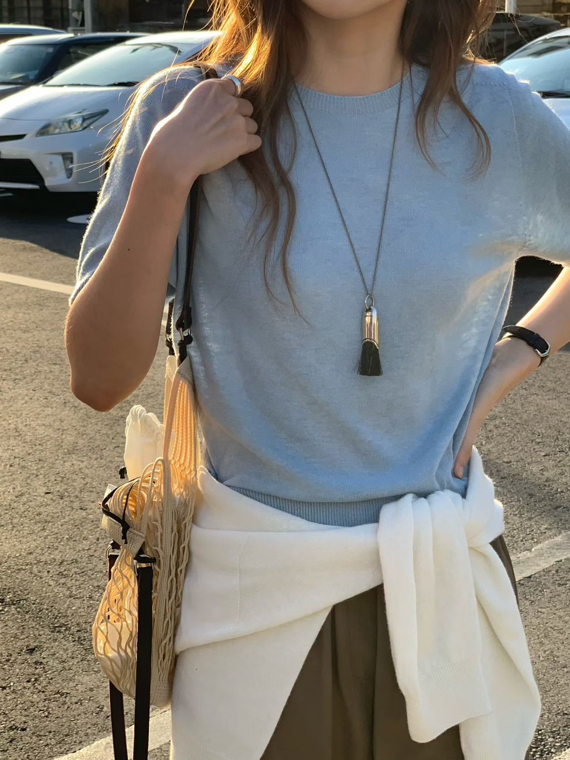 A06.大V家清爽無縫短袖針織上衣