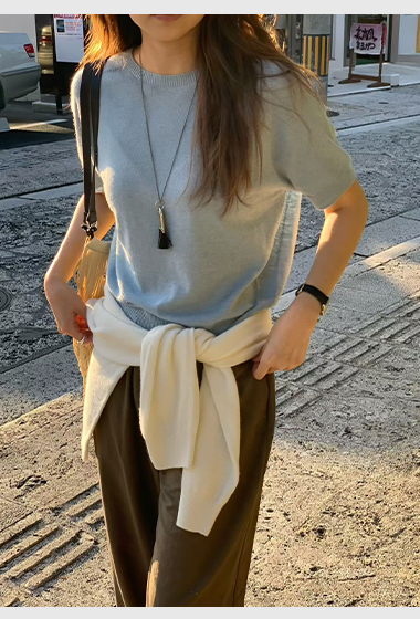 A06.大V家清爽無縫短袖針織上衣