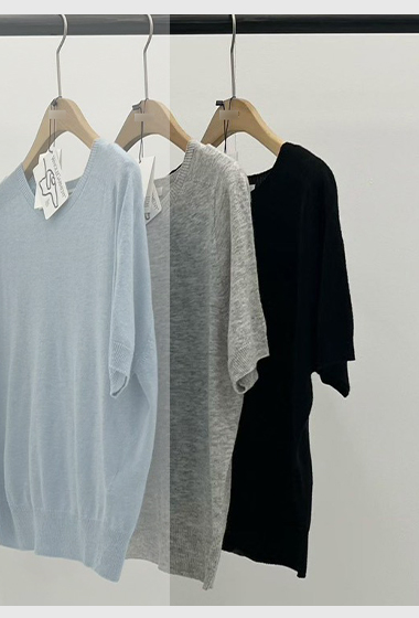 A06.大V家清爽無縫短袖針織上衣