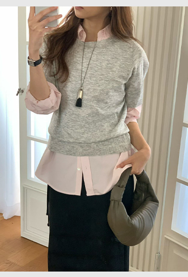 A06.大V家清爽無縫短袖針織上衣