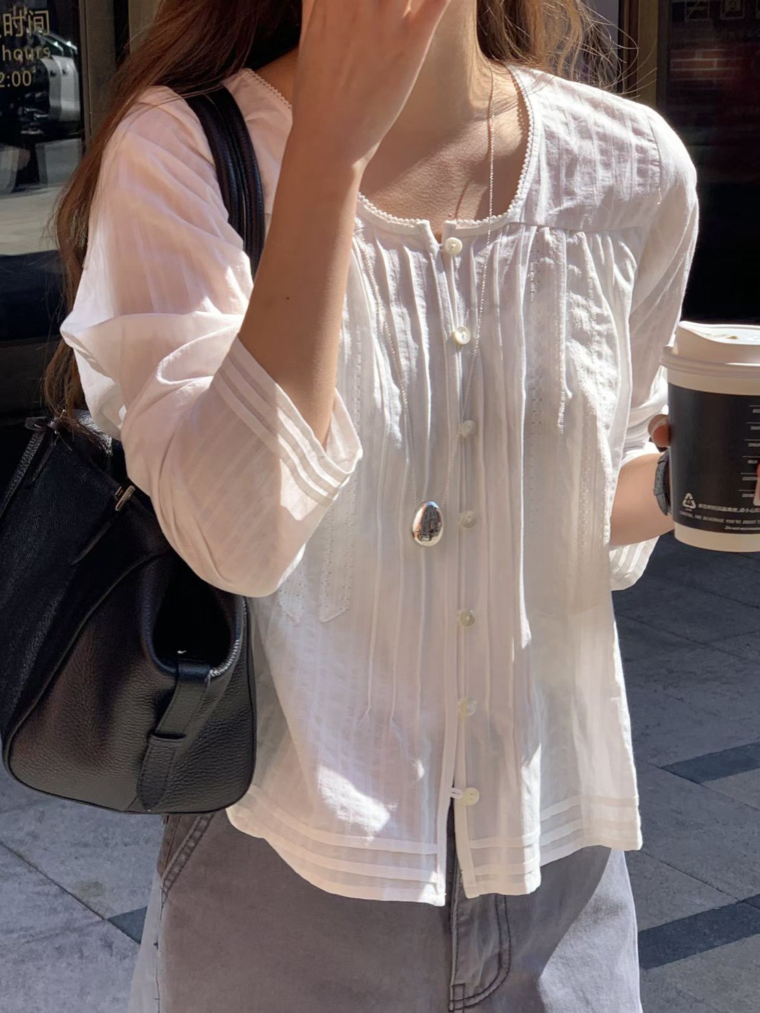 A05.大V家甜美緹花上衣