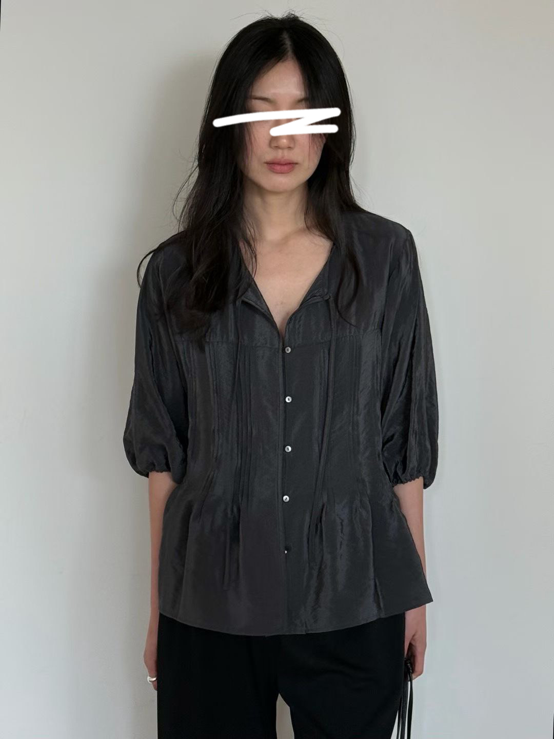 A38.瘦瘦歐膩前壓摺氣質上衣