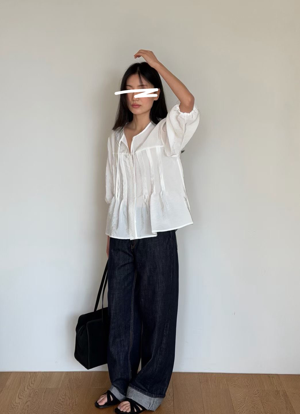 A38.瘦瘦歐膩前壓摺氣質上衣