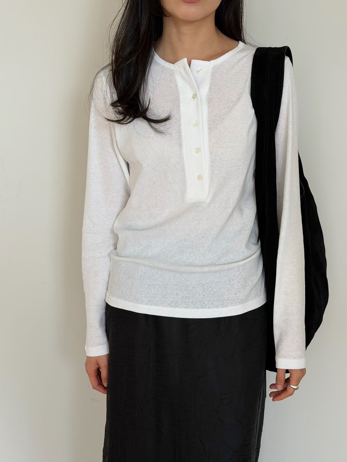 A37.瘦瘦歐膩寬門襟排釦上衣