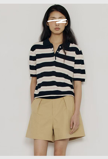 A33.瘦瘦歐膩POLO條紋上衣