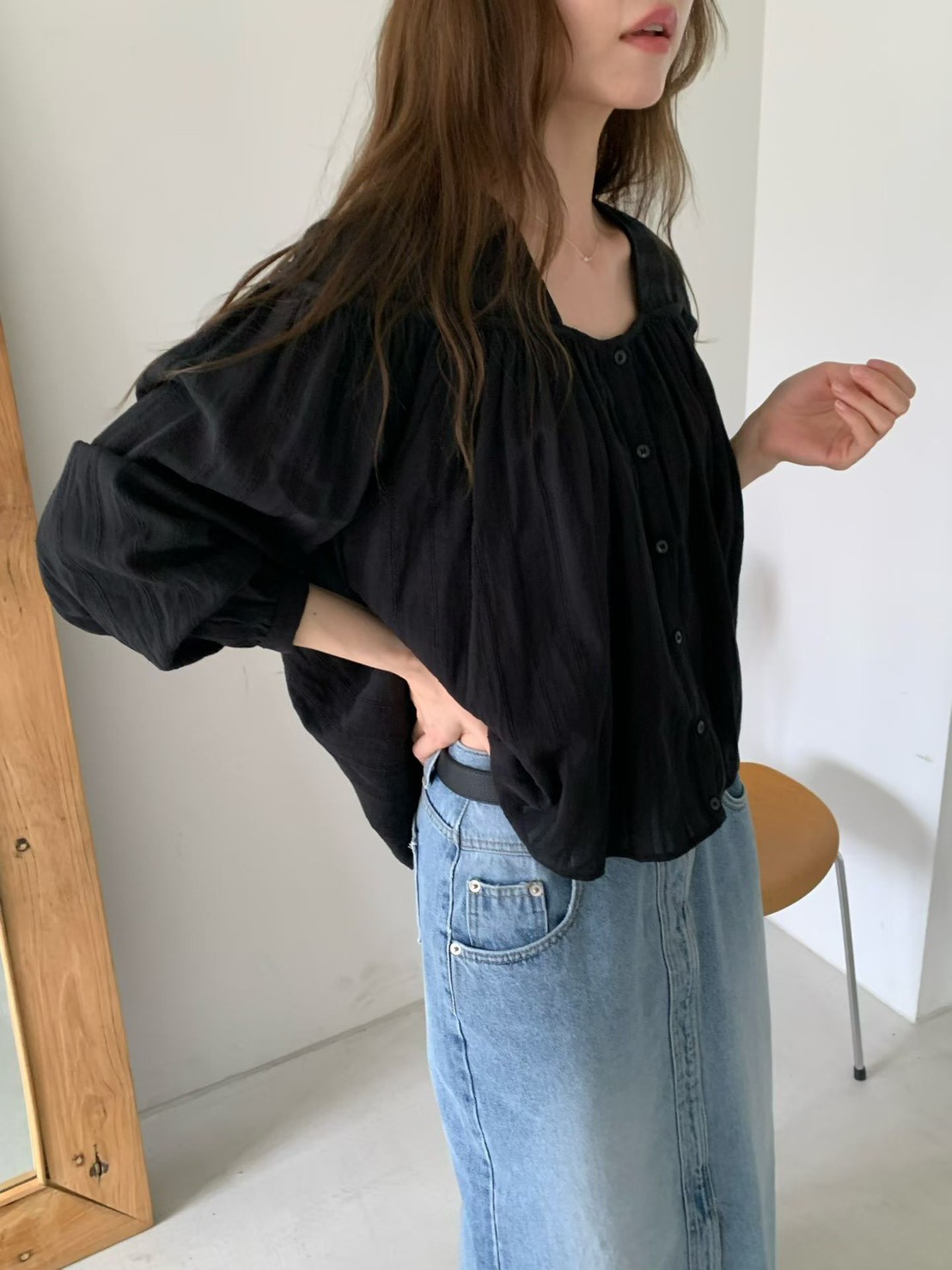 A57.緹花綁帶甜姐兒罩衫