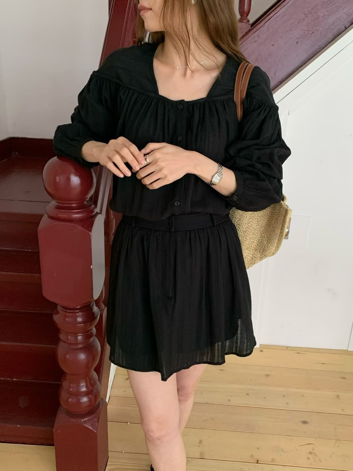 A57.緹花綁帶甜姐兒罩衫