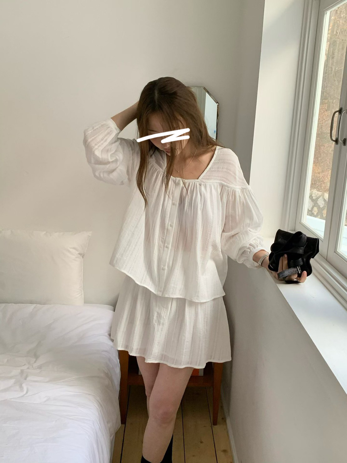 A57.緹花綁帶甜姐兒罩衫