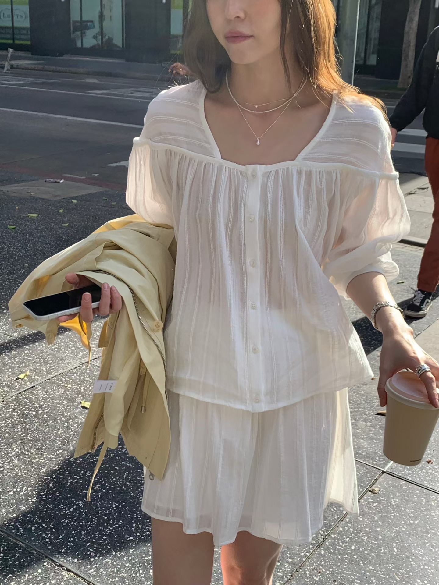 A57.緹花綁帶甜姐兒罩衫