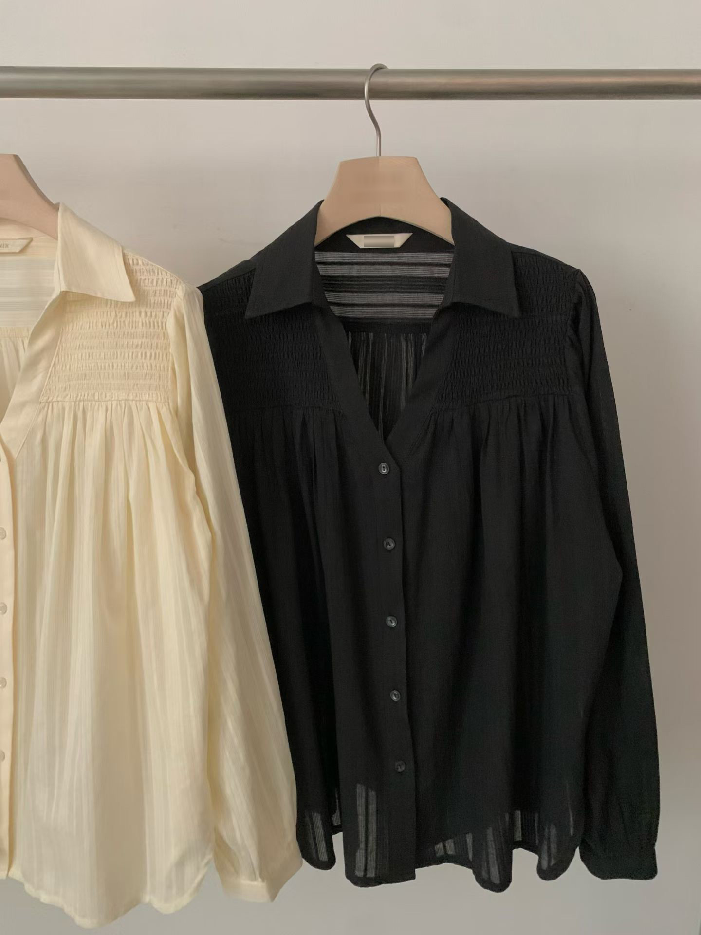 A48.溫柔女孩剪接緹花襯衫