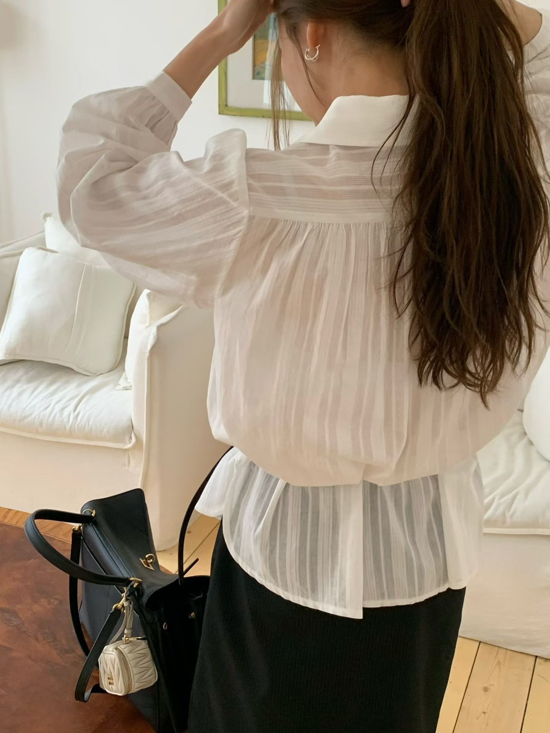 A48.溫柔女孩剪接緹花襯衫