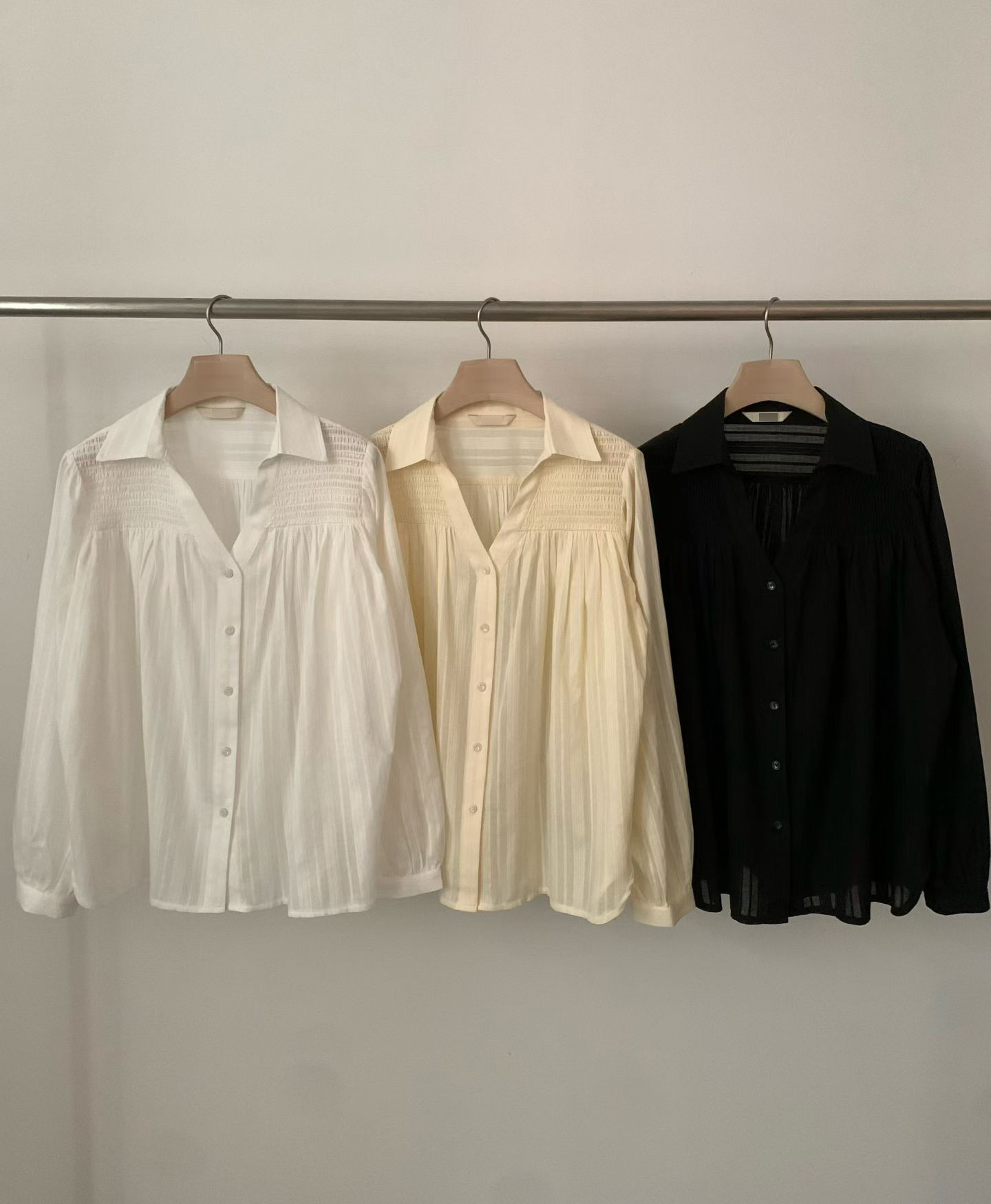 A48.溫柔女孩剪接緹花襯衫