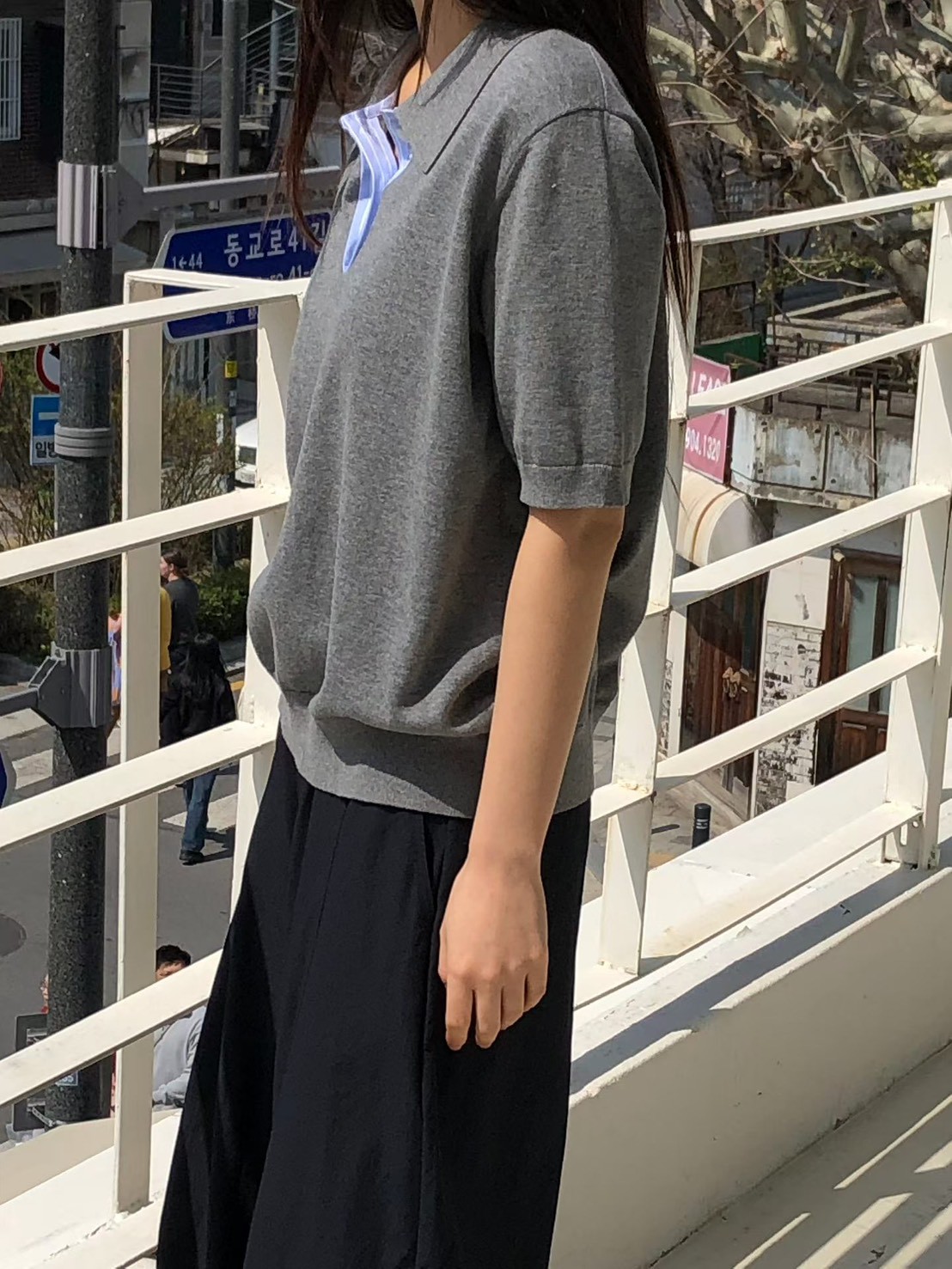 星星家條紋門襟POLO上衣