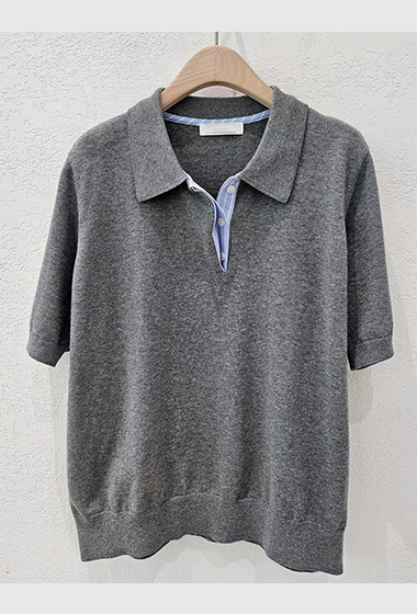 A82.星星家條紋門襟POLO上衣