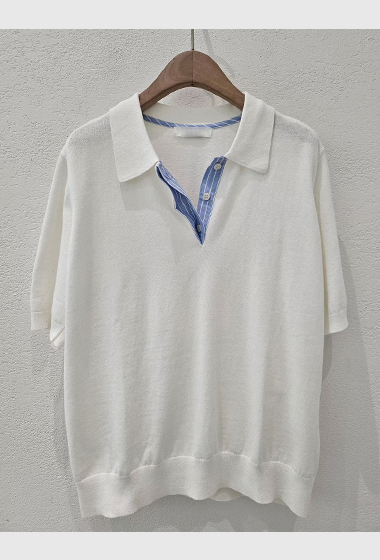 A82.星星家條紋門襟POLO上衣