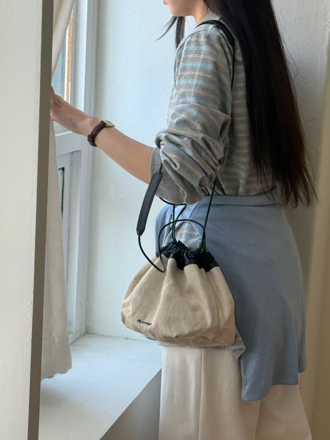 B04.復古撞色領POLO條紋上衣