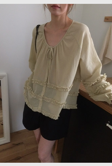 B29.浪漫層次荷葉罩衫