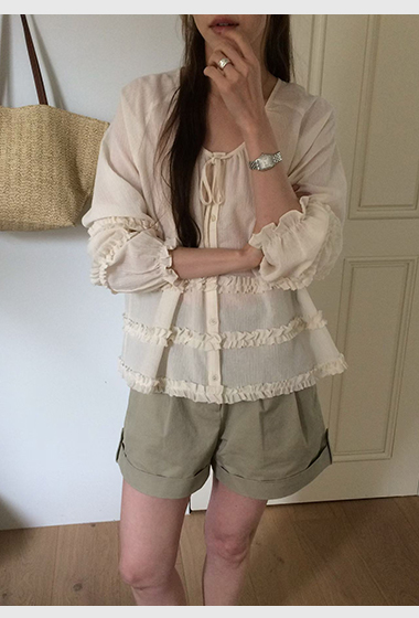 B29.浪漫層次荷葉罩衫