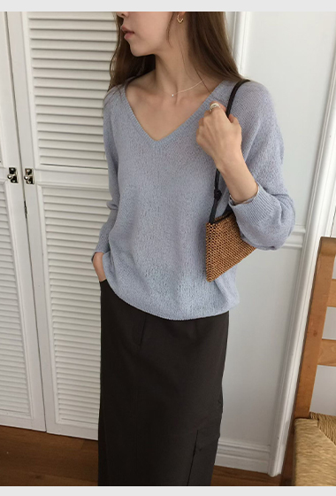 B33.透氣亞麻拉克蘭針織衫