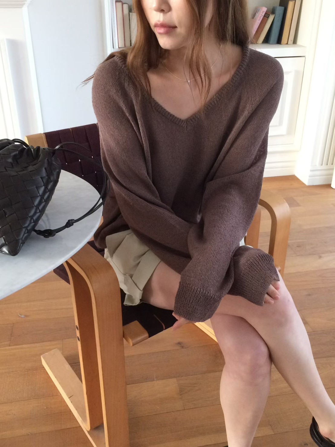 B33.透氣亞麻拉克蘭針織衫