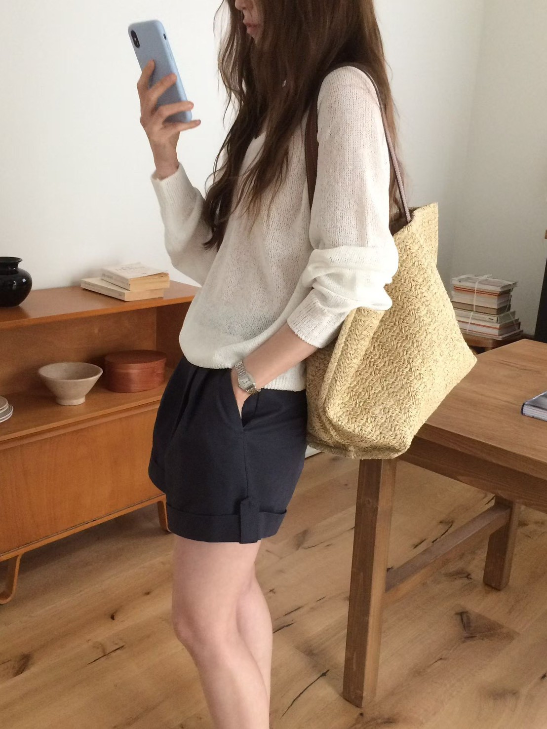 B33.透氣亞麻拉克蘭針織衫