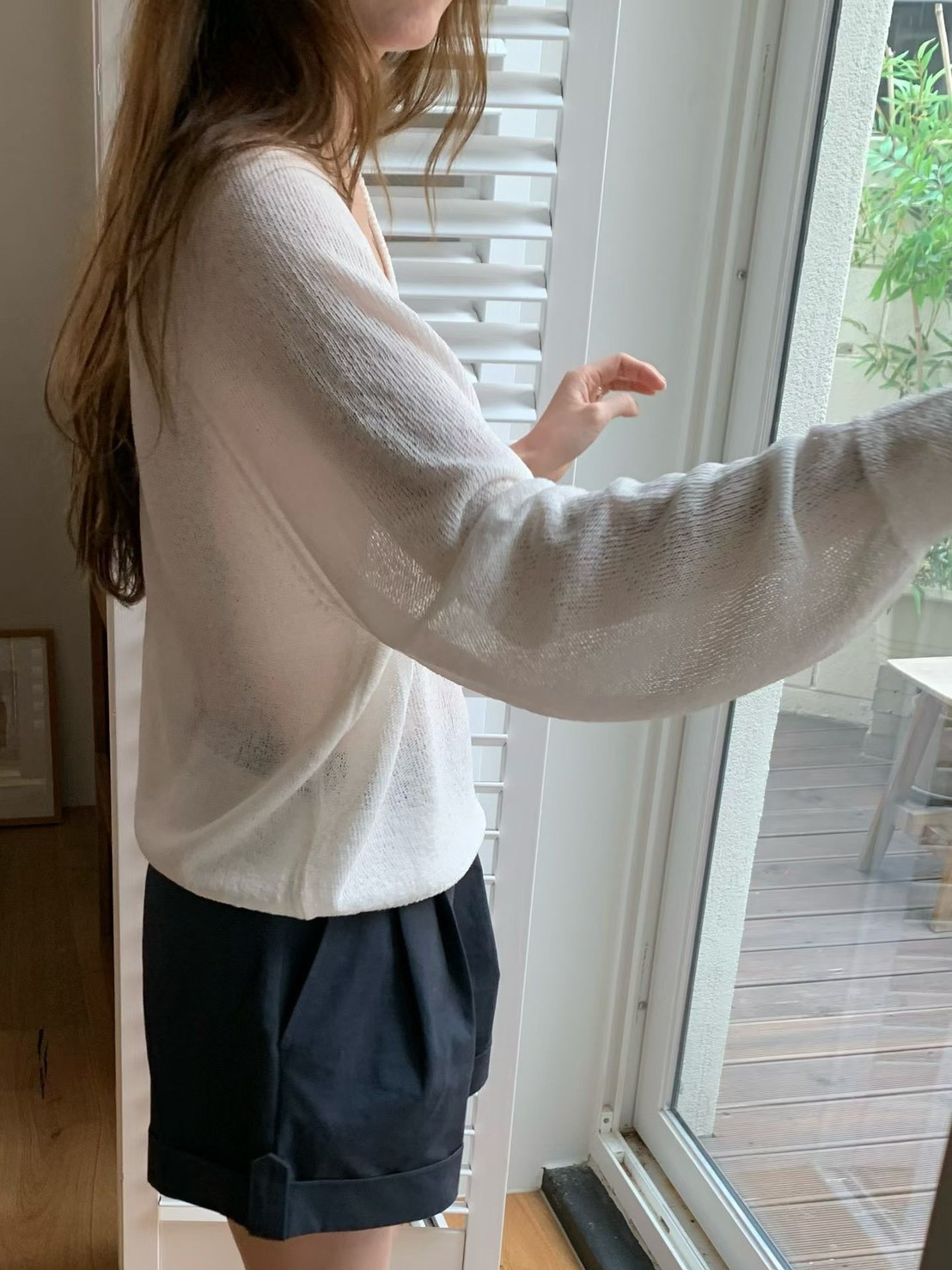 B33.透氣亞麻拉克蘭針織衫