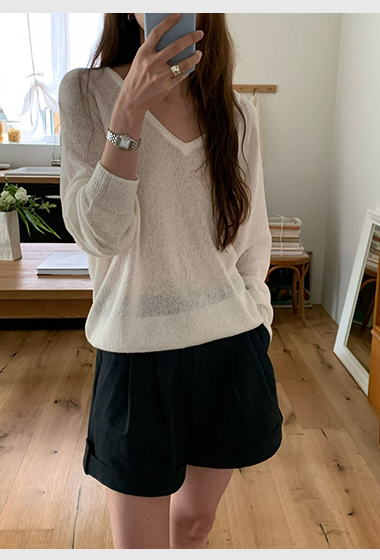 B33.透氣亞麻拉克蘭針織衫