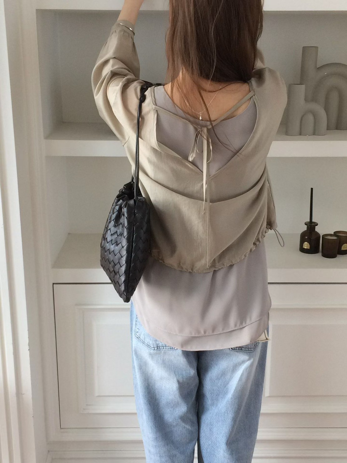 B32.優雅正反兩穿微光澤上衣