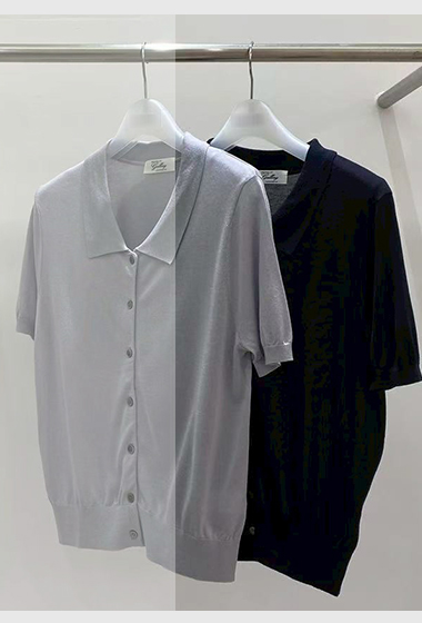 B52.G牌翻領牌釦針織上衣